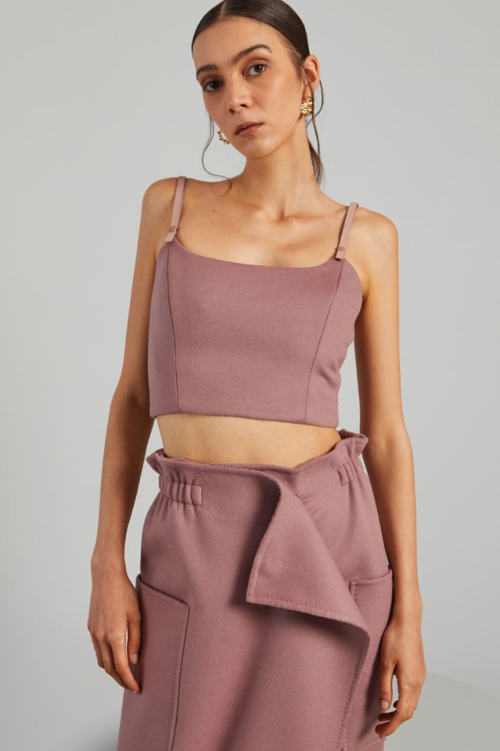 Crop top in drap - ROSA ANTICO - Fashion Market - 2