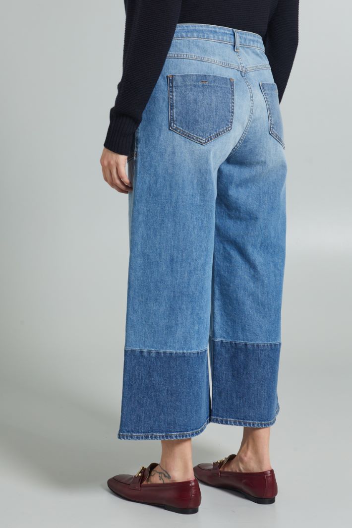 Jeans cropped ampi - AZZURRO DENIM - Fashion Market - 4