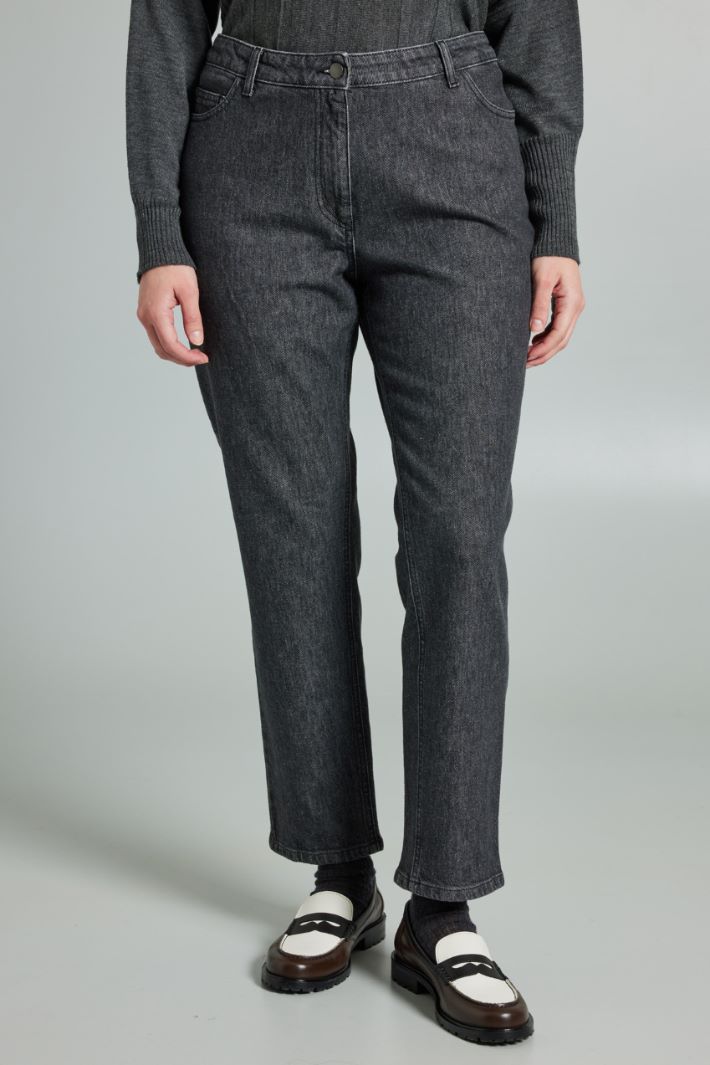 Jeans dritti in denim - GRIGIO DENIM - Fashion Market - 2