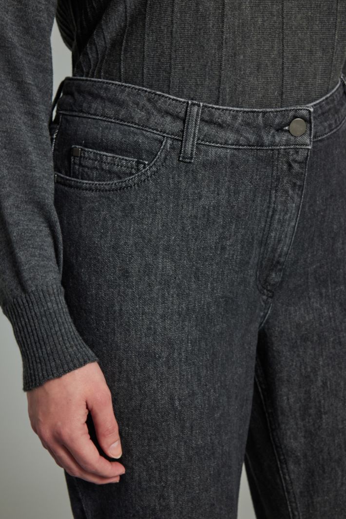 Jeans dritti in denim - GRIGIO DENIM - Fashion Market - 3