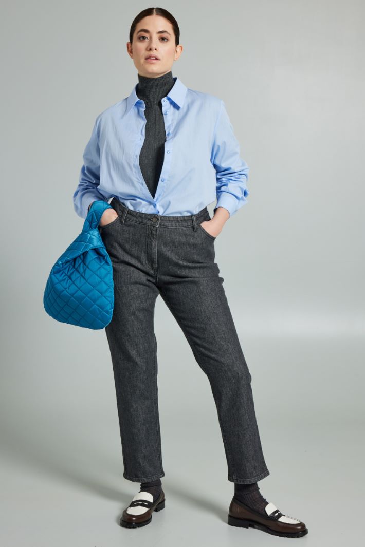 Jeans dritti in denim - GRIGIO DENIM - Fashion Market
