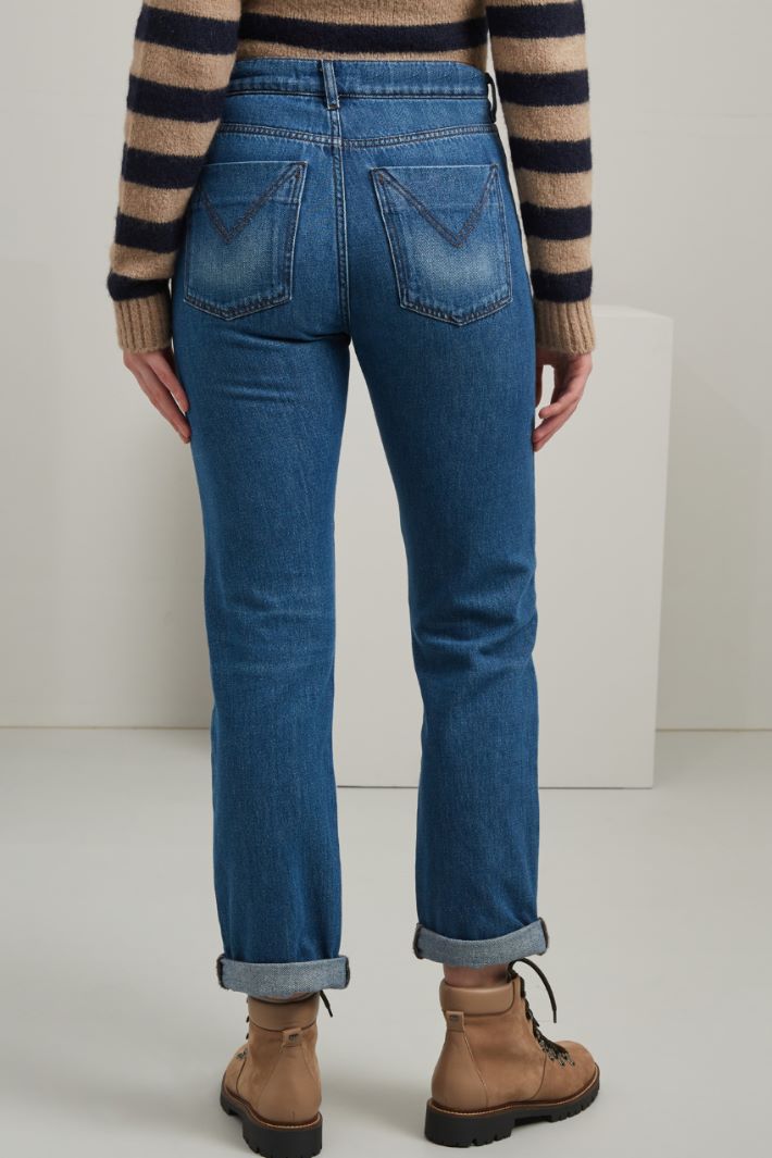 Jeans dritti in denim - BLU DENIM - Fashion Market - 4