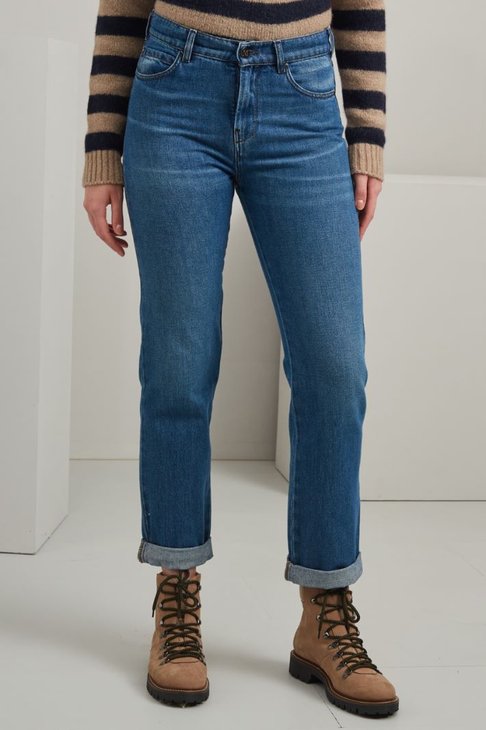 Jeans dritti in denim - BLU DENIM - Fashion Market - 2