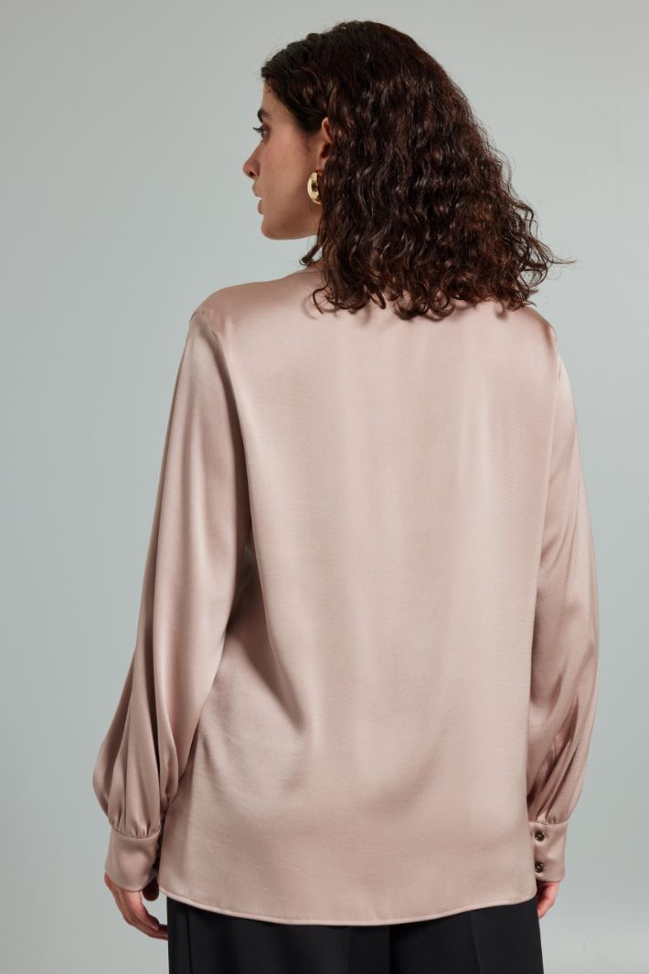 Blusa in raso martellato - ROSA ANTICO - Fashion Market - 4