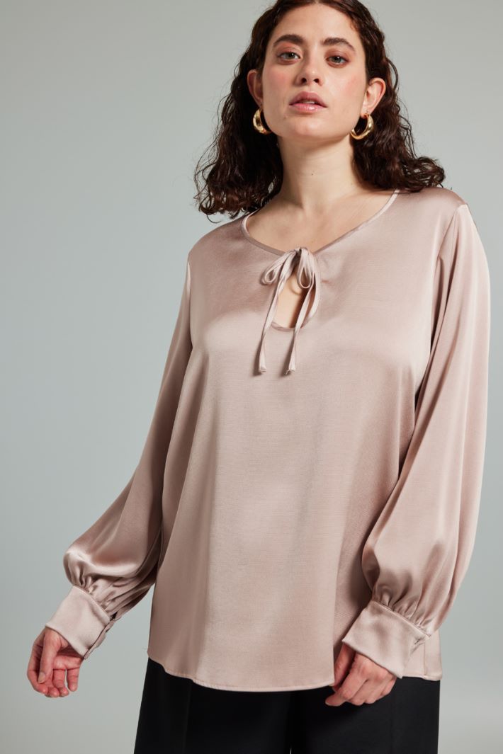 Blusa in raso martellato - ROSA ANTICO - Fashion Market - 2