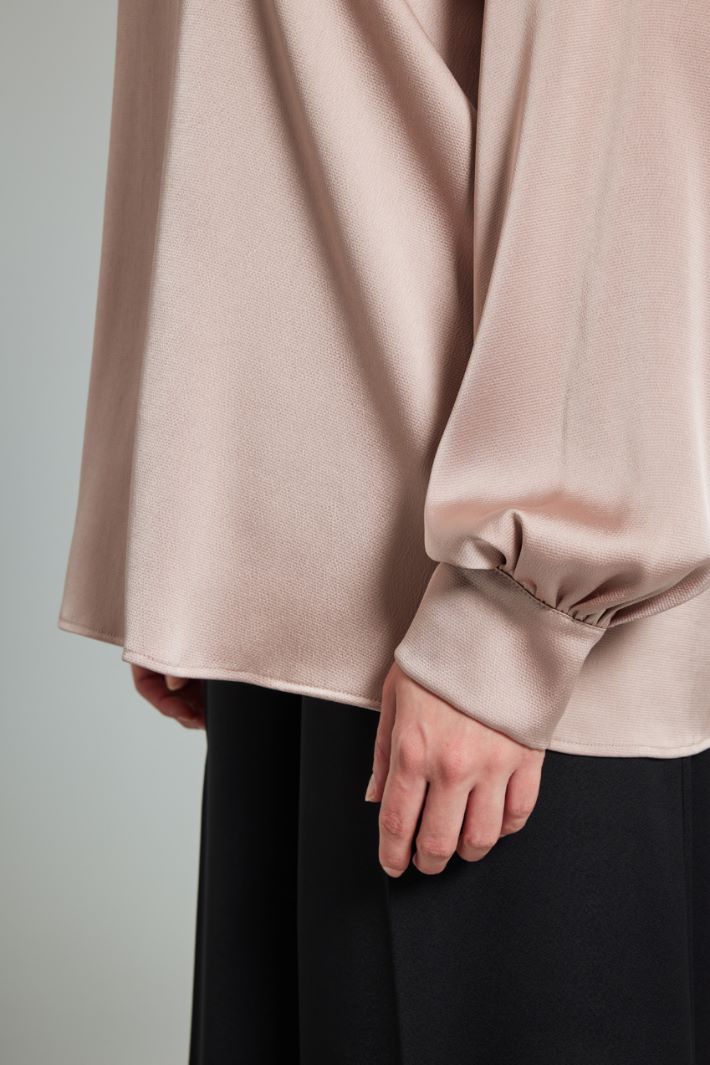 Blusa in raso martellato - ROSA ANTICO - Fashion Market - 3