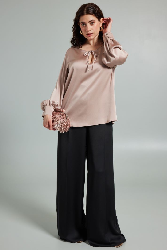 Blusa in raso martellato - ROSA ANTICO - Fashion Market