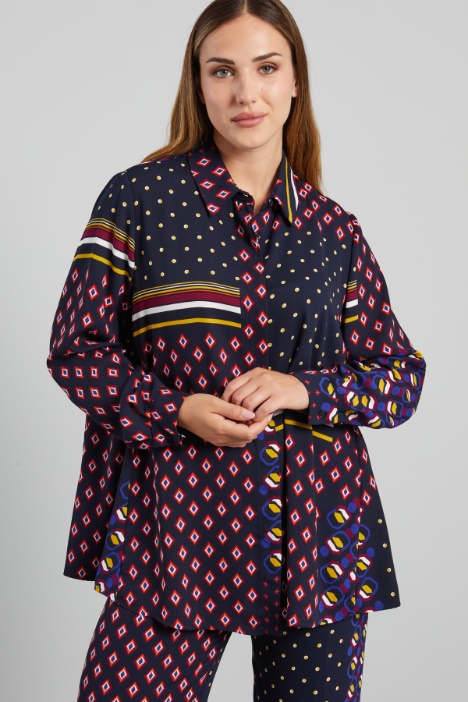 Camicia in cady stampato - Fashion Market