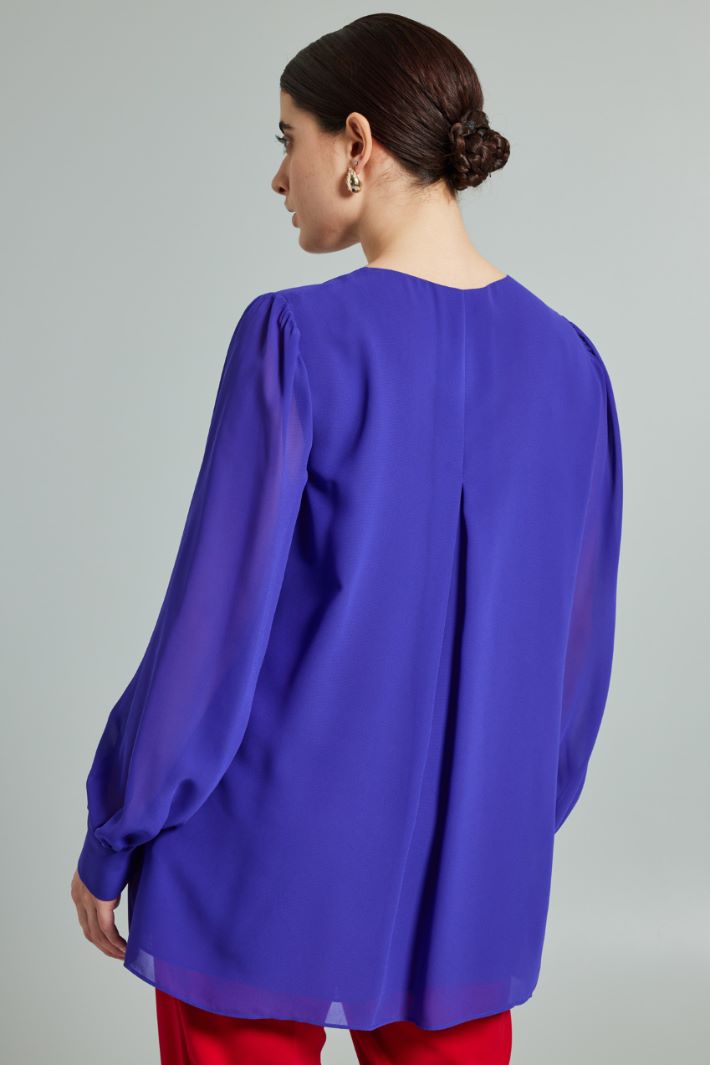 Blusa con motivo plissè - VIOLA ROSSO - Fashion Market - 4