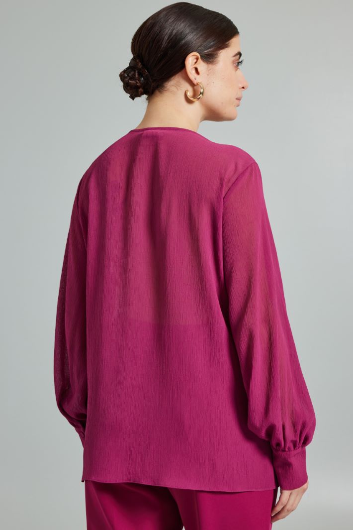 Blusa con maxi foulard - CICLAMINO - Fashion Market - 4