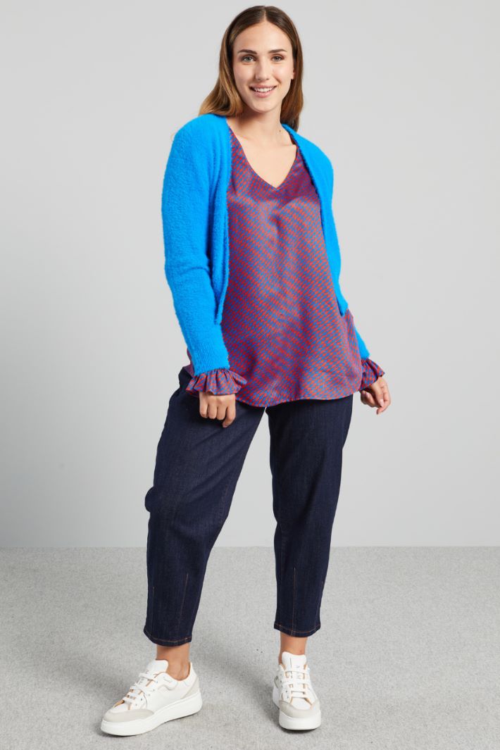 Top con scollo a V - ARANCIONE BLUETTE - Fashion Market