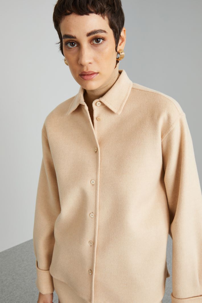 Giacca a camicia in cammello - BEIGE - Fashion Market - 3