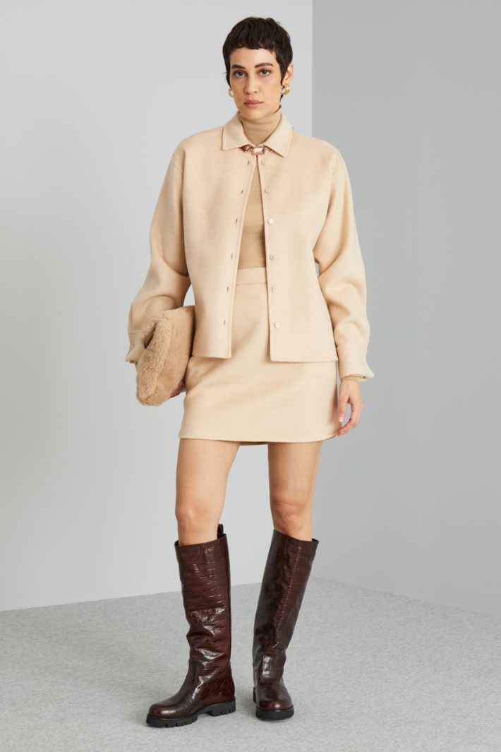 Giacca a camicia in cammello - BEIGE - Fashion Market