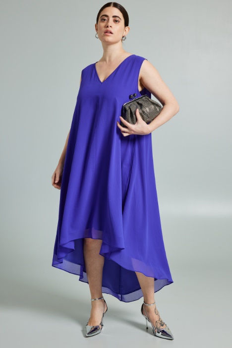 Abito asimmetrico in georgette - Fashion Market