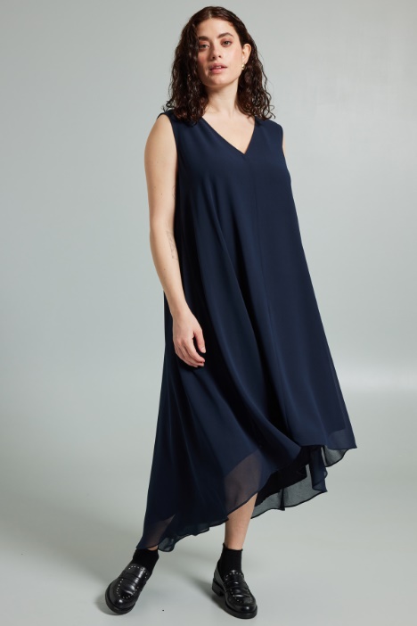 Abito asimmetrico in georgette - Fashion Market