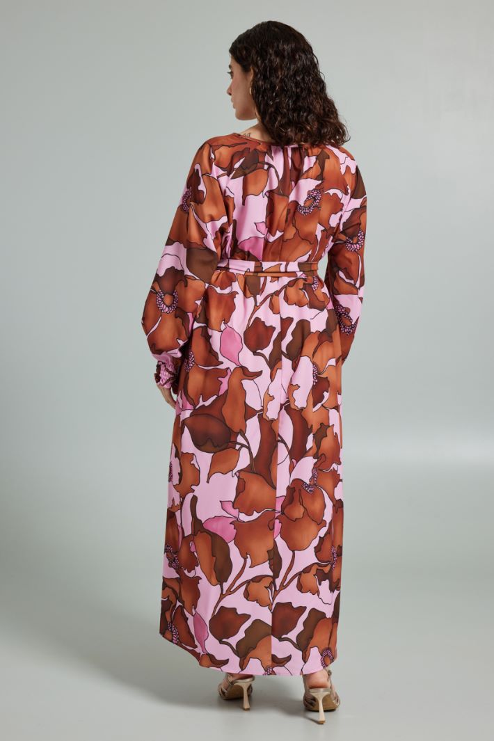 Abito lungo stampato - ROSA TERRACOTTA - Fashion Market - 4