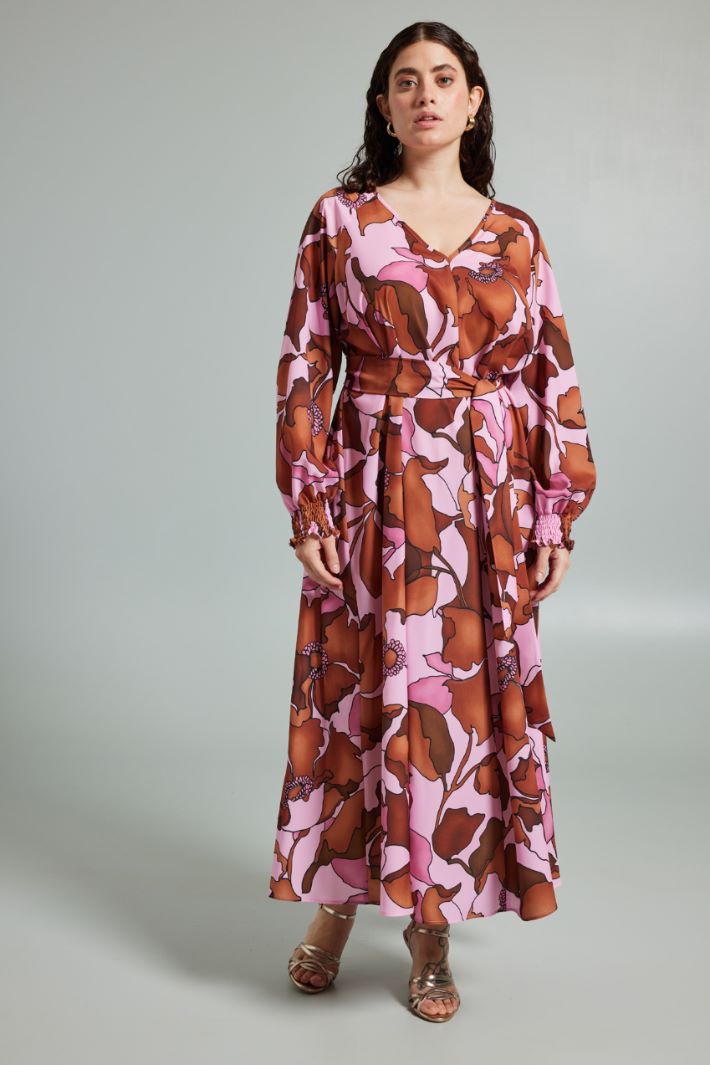 Abito lungo stampato - ROSA TERRACOTTA - Fashion Market - 2