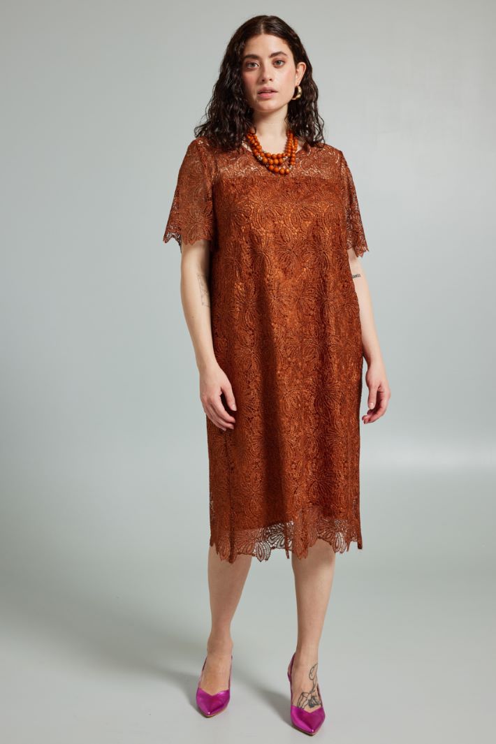 Abito in pizzo  - TERRACOTTA - Fashion Market