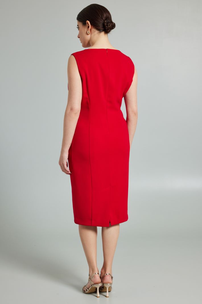 Abito a tubino stretch - ROSSO - Fashion Market - 4