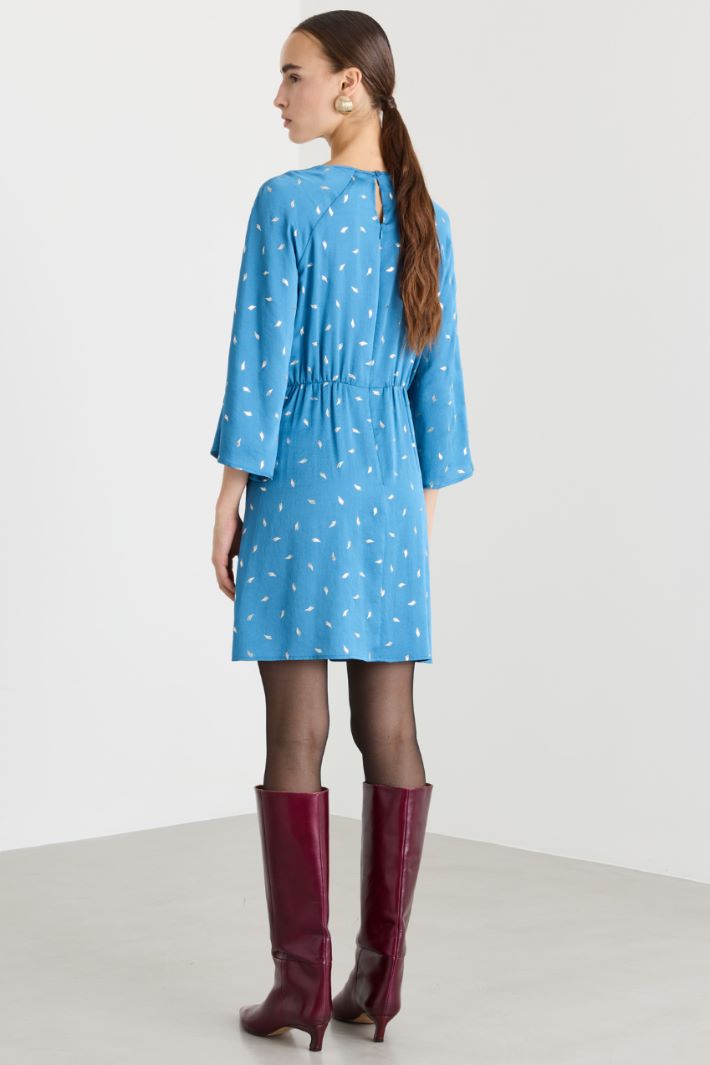Abito fluido con fiocco in vita - AZZURRO - Fashion Market - 4