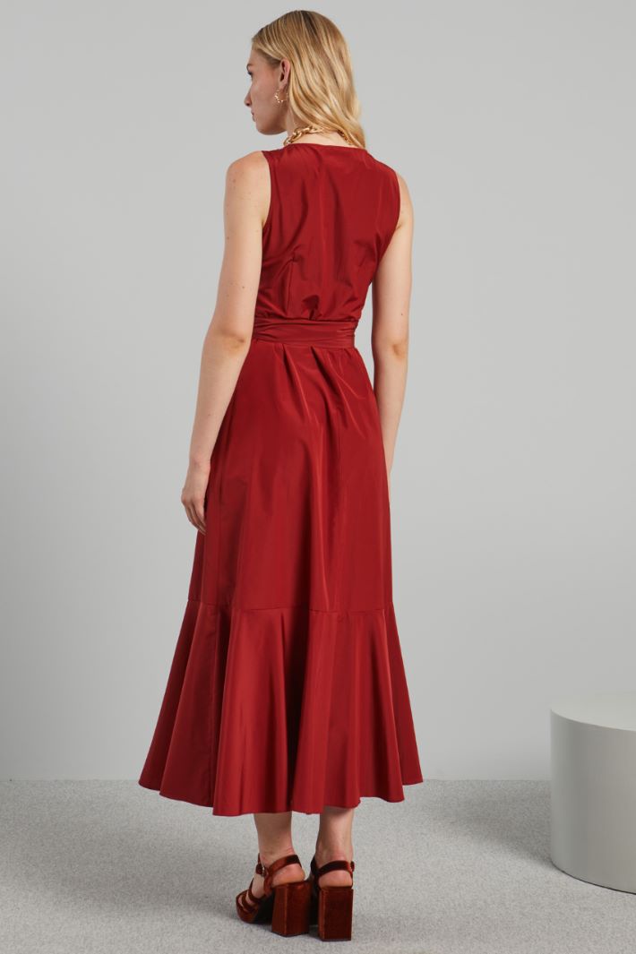 Abito lungo a portafoglio - ROSSO - Fashion Market - 4