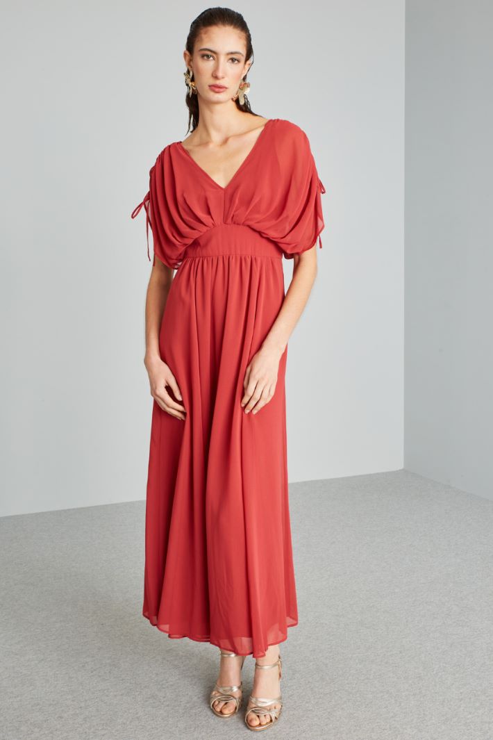 Abito lungo drappeggiato - ROSSO FRAGOLA - Fashion Market - 2