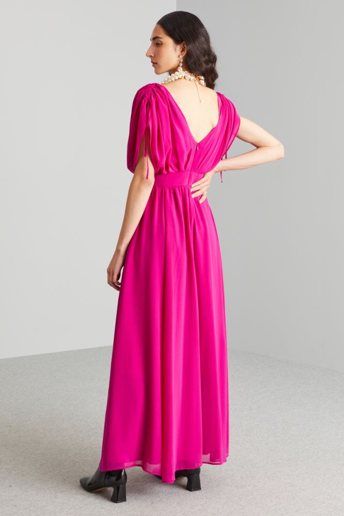 Abito lungo drappeggiato - FUXIA - Fashion Market - 4