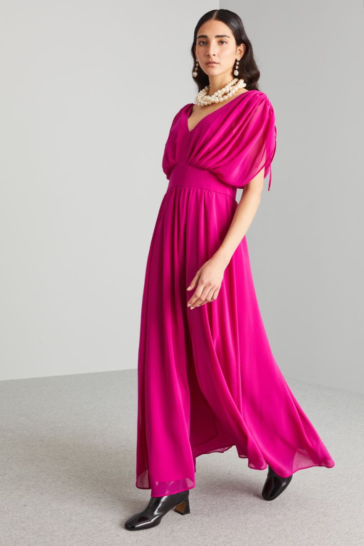 Abito lungo drappeggiato - FUXIA - Fashion Market - 2
