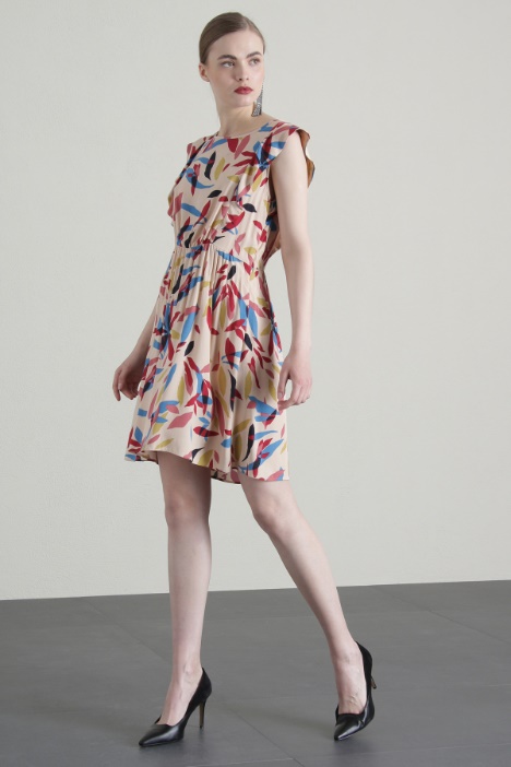 Abito in crepé con volant - Fashion Market
