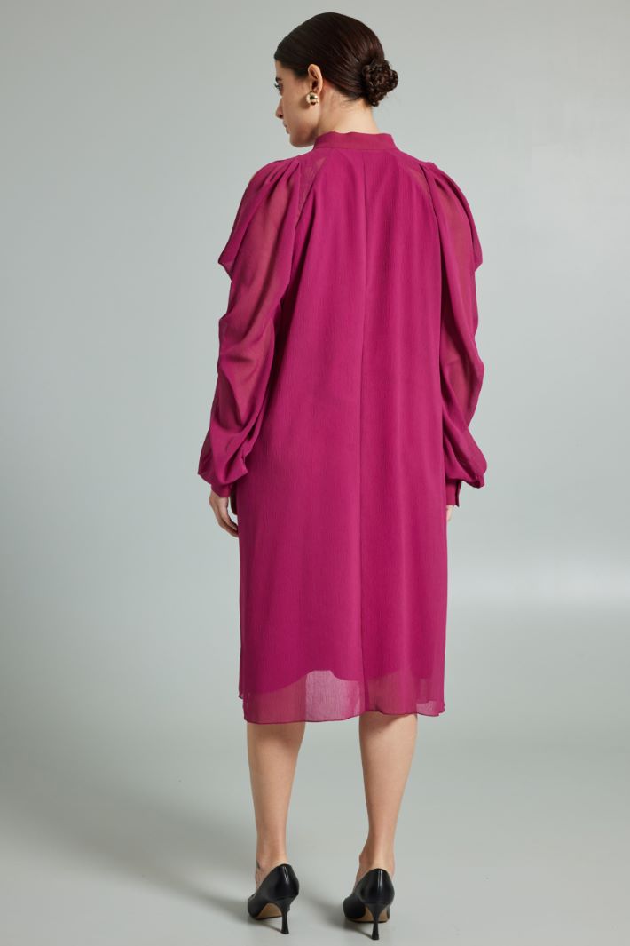 Abito con maniche drappeggiate - CICLAMINO - Fashion Market - 4