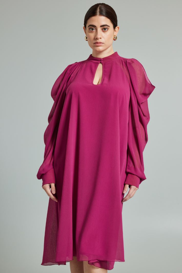 Abito con maniche drappeggiate - CICLAMINO - Fashion Market - 2