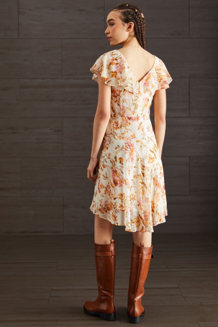 Abito in georgette - AVORIO ARANCIONE ROSA - Fashion Market - 4