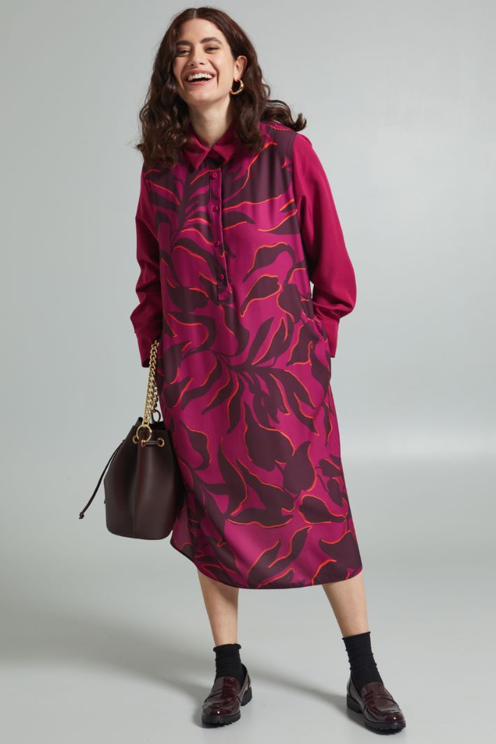 Abito in cady stampato - CICLAMINO VIOLA - Fashion Market - 2