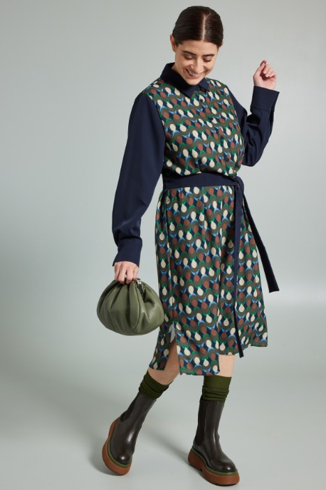 Abito in cady stampato - Fashion Market
