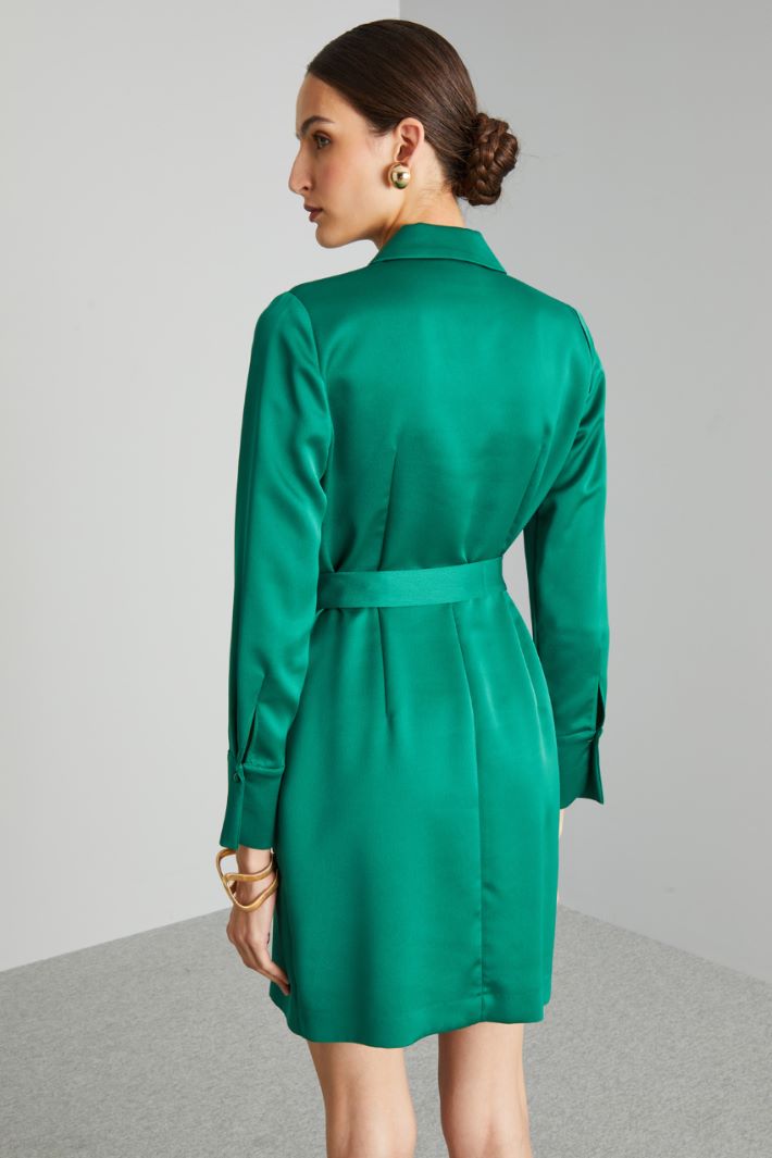Abito con fusciacca - VERDE SMERALDO - Fashion Market - 4