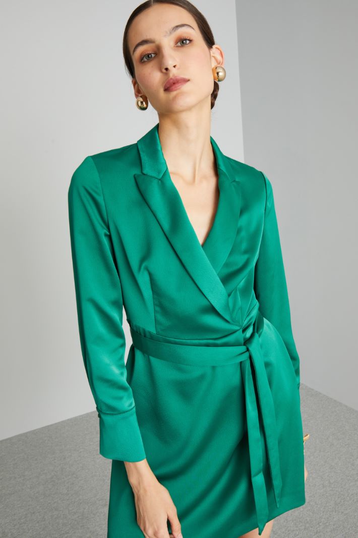 Abito con fusciacca - VERDE SMERALDO - Fashion Market - 3