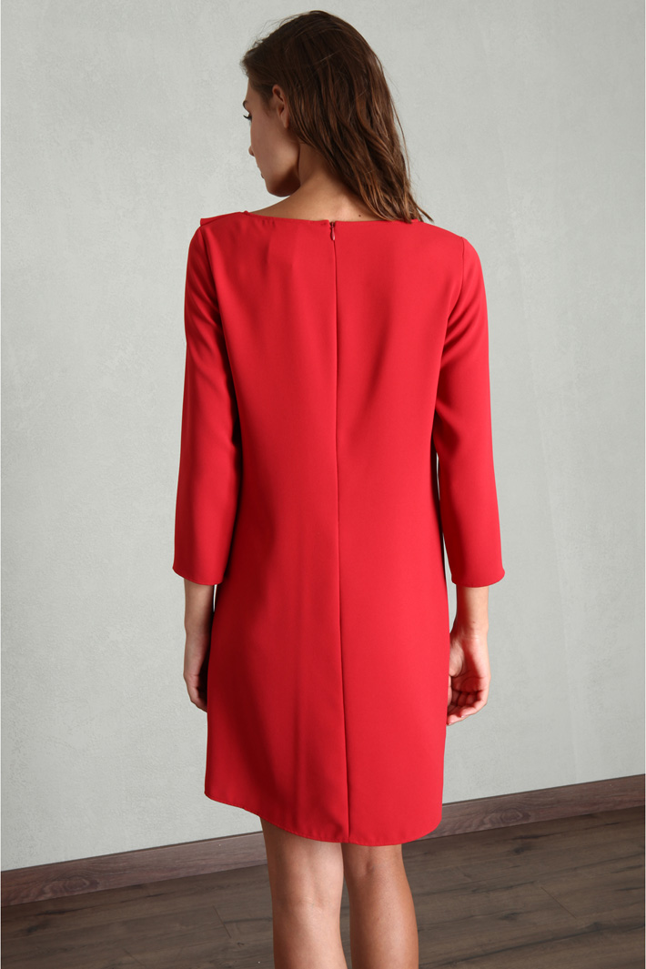 Abito a tunica con volant - ROSSO - Fashion Market - 3