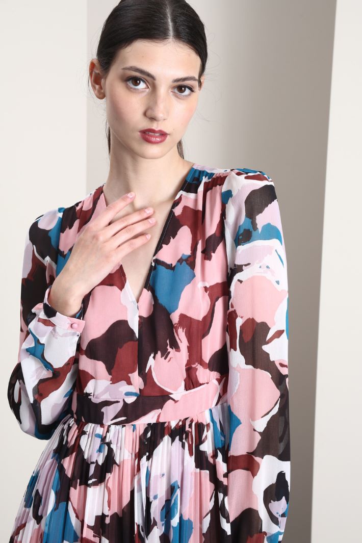 Abito in georgette plissè - ROSA - Fashion Market - 3