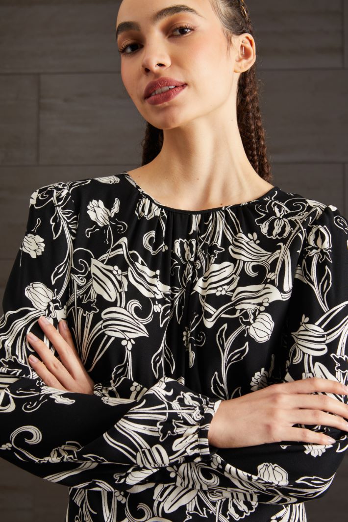 Abito in cady - NERO BIANCO - Fashion Market - 3