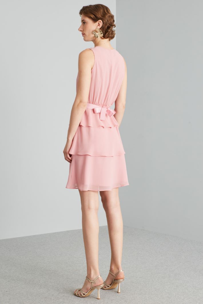 Abito a balze in georgette - ROSA - Fashion Market - 4