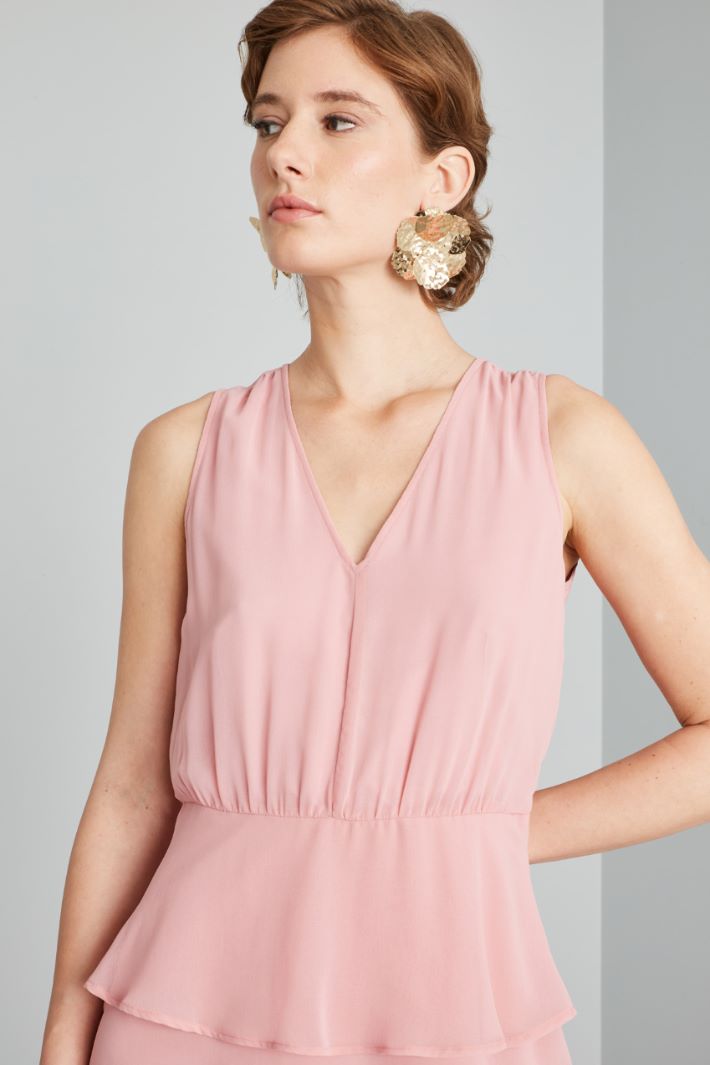 Abito a balze in georgette - ROSA - Fashion Market - 3