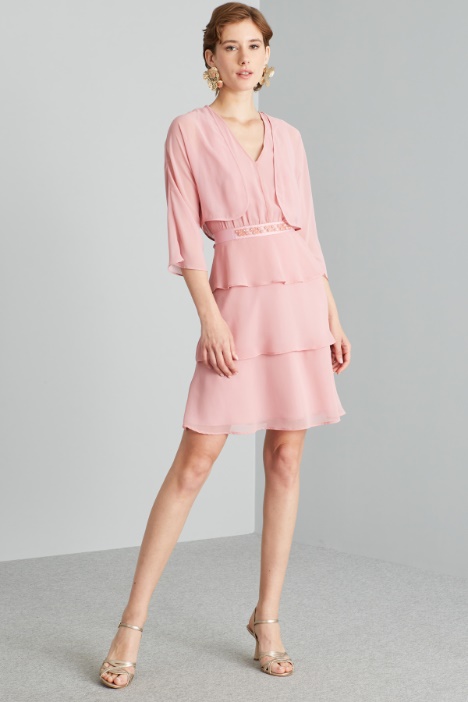Abito a balze in georgette - Fashion Market