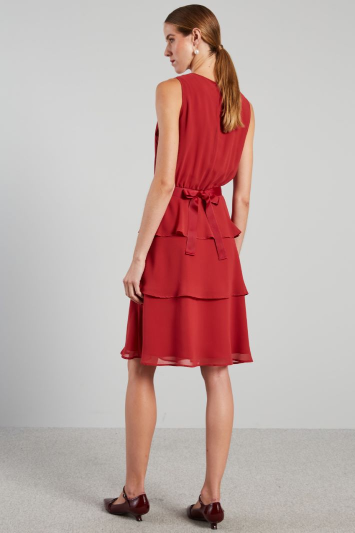 Abito a balze in georgette - FRAGOLA - Fashion Market - 5
