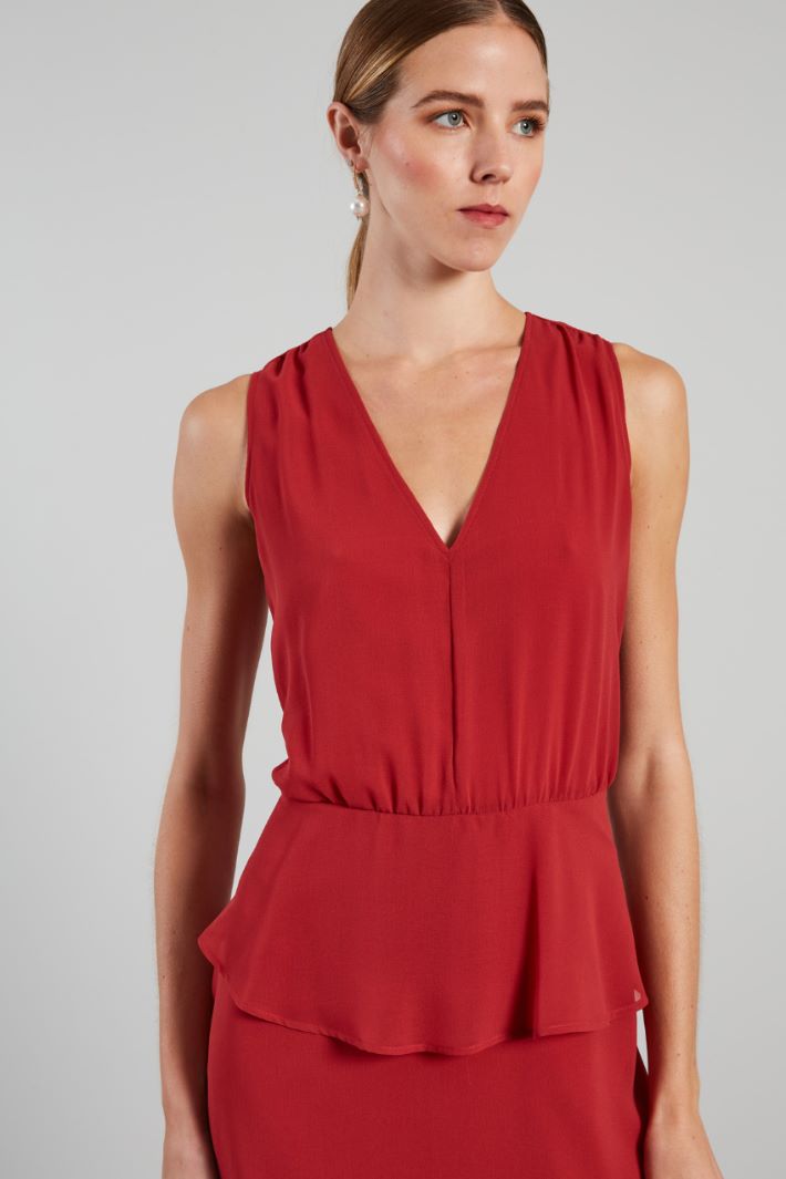 Abito a balze in georgette - FRAGOLA - Fashion Market - 3