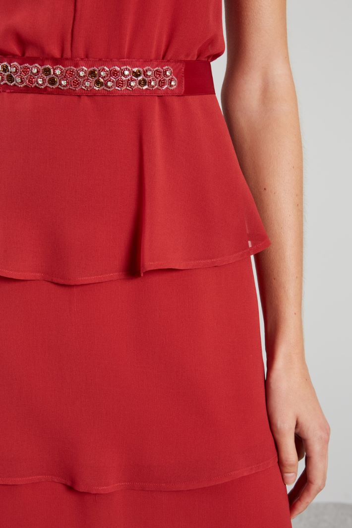 Abito a balze in georgette - FRAGOLA - Fashion Market - 4