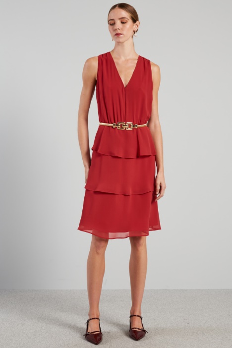 Abito a balze in georgette - Fashion Market