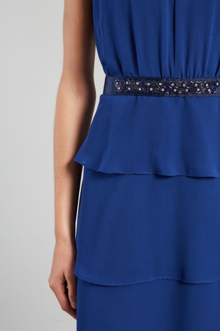 Abito a balze in georgette - BLU CHIARO - Fashion Market - 4