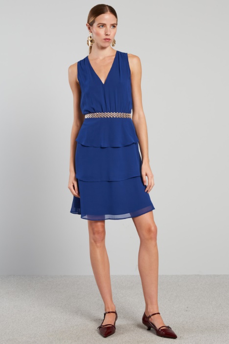 Abito a balze in georgette - Fashion Market