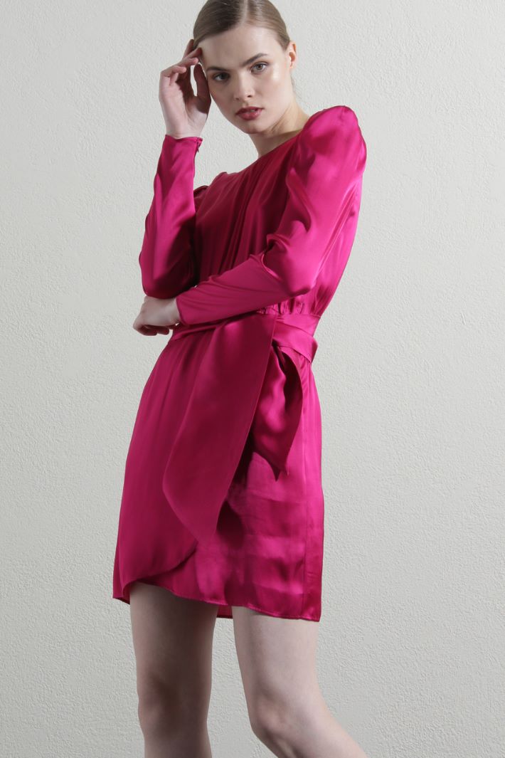 Abito corto in raso - FUXIA - Fashion Market - 4