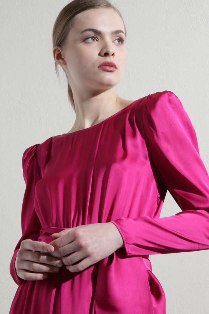 Abito corto in raso - FUXIA - Fashion Market - 3